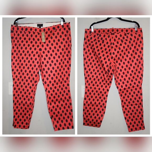 NWT J. Crew Minnie Coral Medallion Print Ankle Pants Women's plus size 16 - Picture 3 of 16